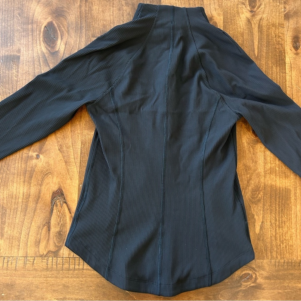 Athleta Salutation Ribbed Jacket Black Small/Petite - Picture 8 of 9
